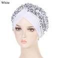 thumbnail image 1 of Women Glitter Sequins Headscarf Headband Head Wraps Muslims Bonnet Hijab Chemo Cap Turban Hat WHITE, 1 of 8