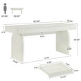 thumbnail image 3 of Finmind 63-Inch White Desk with Drawers, Modern Glossy Executive Office Desk, Elegant Writing Computer Table for Home Office or Study, Cream White, 3 of 7