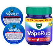 Vicks VapoRub Set 105 ml Family Jar + Two 0.45 oz (12g) Travel Tins | Classic Menthol & Eucalyptus