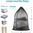 thumbnail image 2 of 2 Pack Mesh Laundry Bags, 23 x 34 Inches Heavy Duty Bag, Large Drawstring Bag for College, Dorm, Travel, Family and Apartment Dwellers (white), 2 of 4