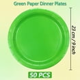 thumbnail image 2 of 50Pcs Green Paper Plates - 9\u201d Light Green Paper Plates Round Bulk Dinner Plates for Spring Summer Daily Use Holiday Picnic Celebrations Sage Green Birthday Party Decorations, 2 of 7