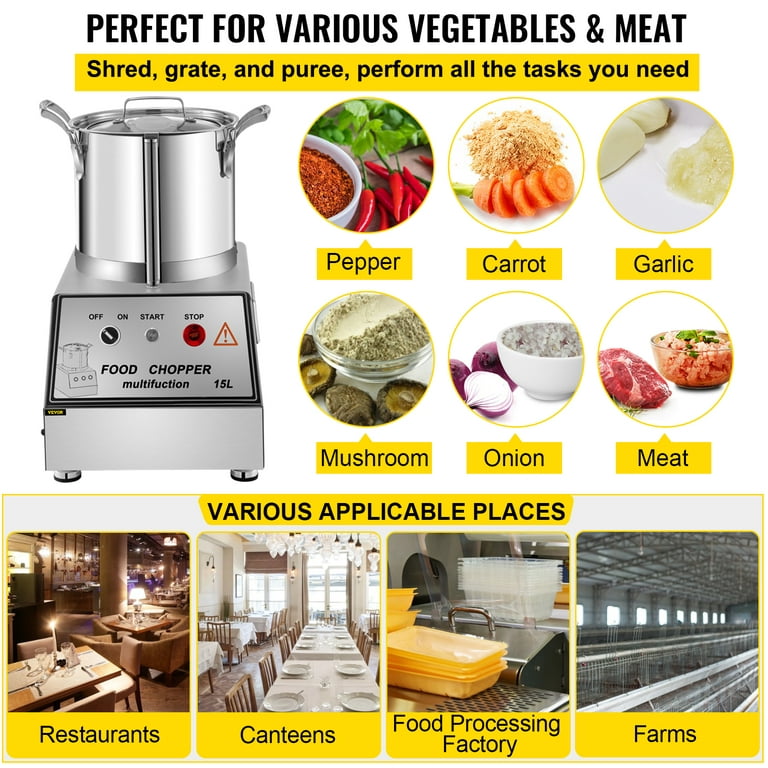 VEVOR Food Processor, 7-Cup Vegetable Chopper for Chopping, Mixing,  Slicing, and Kneading Dough, 350 Watts Stainless Steel Blade Professional  Electric Food Chopper, Easy Assembly & Clean, Black