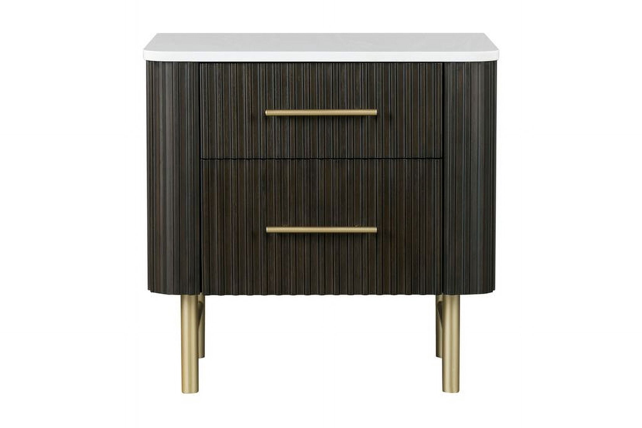 Acme Clayten Nightstand in Marble Top & Espreeso Finish