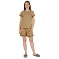 thumbnail image 2 of Inkmeso 2 Pcs Solid Sleepwear Sets For WoMen's Short Sleeve Top And Short Loungewear Set, 2 of 7