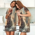 thumbnail image 4 of Daiia Sunshine Cloud Kitten Print Women's Nightshirt Soft Nightgowns for Women Short Sleeve dress Short-sleeved Sleepwear, 4 of 6