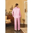 thumbnail image 2 of Ekouaer Women's Classic Button Down Long Satin Silk Pajama Set, 2 of 6