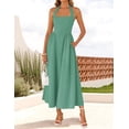 thumbnail image 2 of Vestido de verano ZESICA, sin mangas, halter, midi, playa, salvia, para mujer, 2 of 6