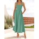 thumbnail image 2 of Vestido de verano ZESICA, sin mangas, halter, midi, playa, salvia, para mujer, 2 of 6