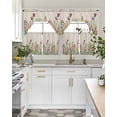 thumbnail image 4 of Country Flowers Swag Curtains for Living Room/Bedroom Windows, Farmhouse Watercolor Floral Plants Kitchen Curtains and Valances Set 36 Inch Length, Light Filtering Swags Valance Curtain Panels, 4 of 5