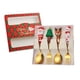 thumbnail image 2 of Juego de 4 cucharas y tenedores navideños, vajilla navideña con forma de estrella de Papá Noel y caja de regalo. caja roja, 2 of 9