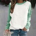 thumbnail image 2 of KIHOUT Spring Winter Womens Tops Fashion Long Sleeve Round Neck Solid Color Block Blouse Causal Pullover Tops, 2 of 6
