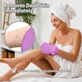 thumbnail image 3 of Exfoliating Glove, Shower Scrub Gloves, Bath Body Exfoliator Mitt Dead Skin Remover Double Sided Exfoliation for All Skin Types Improve Blood Circulation,  2 Pack Purple, 3 of 7