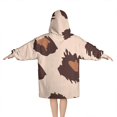 thumbnail image 2 of Beige and Brown Of Leopard Print Blanket Hoodies for Kids 6-13YR Oversize Wearable Blanket Hoodies for Boys Girls Teens, 2 of 7