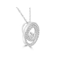 thumbnail image 2 of Diamond 1/2 Ct Double Circle Solitaire Pendant 14K White Gold 18" Chain, 2 of 2