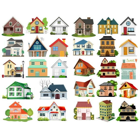 Kawaii Villa Cottage House Aesthetic Sticker Pre-cut Cute Diary Travel Paper Journal Stickers Scrapbooking Stationery Sticker Flakes Art Supplies