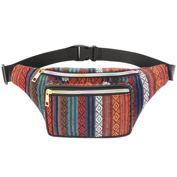 Bolso cosmético para mujer, bolso de cintura étnico para deportes al aire libre, bolso de moda, bolso bohemio para mujer MFZFUKR CPB-DE-SSW1449-1