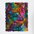 thumbnail image 2 of Colorful Cat Portrait | Cat Lover Owner | Dean Russo Art Animal Lover Mens Premium Tri Blend T-Shirt, True White, L, 2 of 5