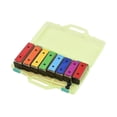 thumbnail image 3 of 8-note Xylophone Colorful Glockenspiel Removable Rainbow Color Metal Plates Resonator With Plastic Banmo, 3 of 5