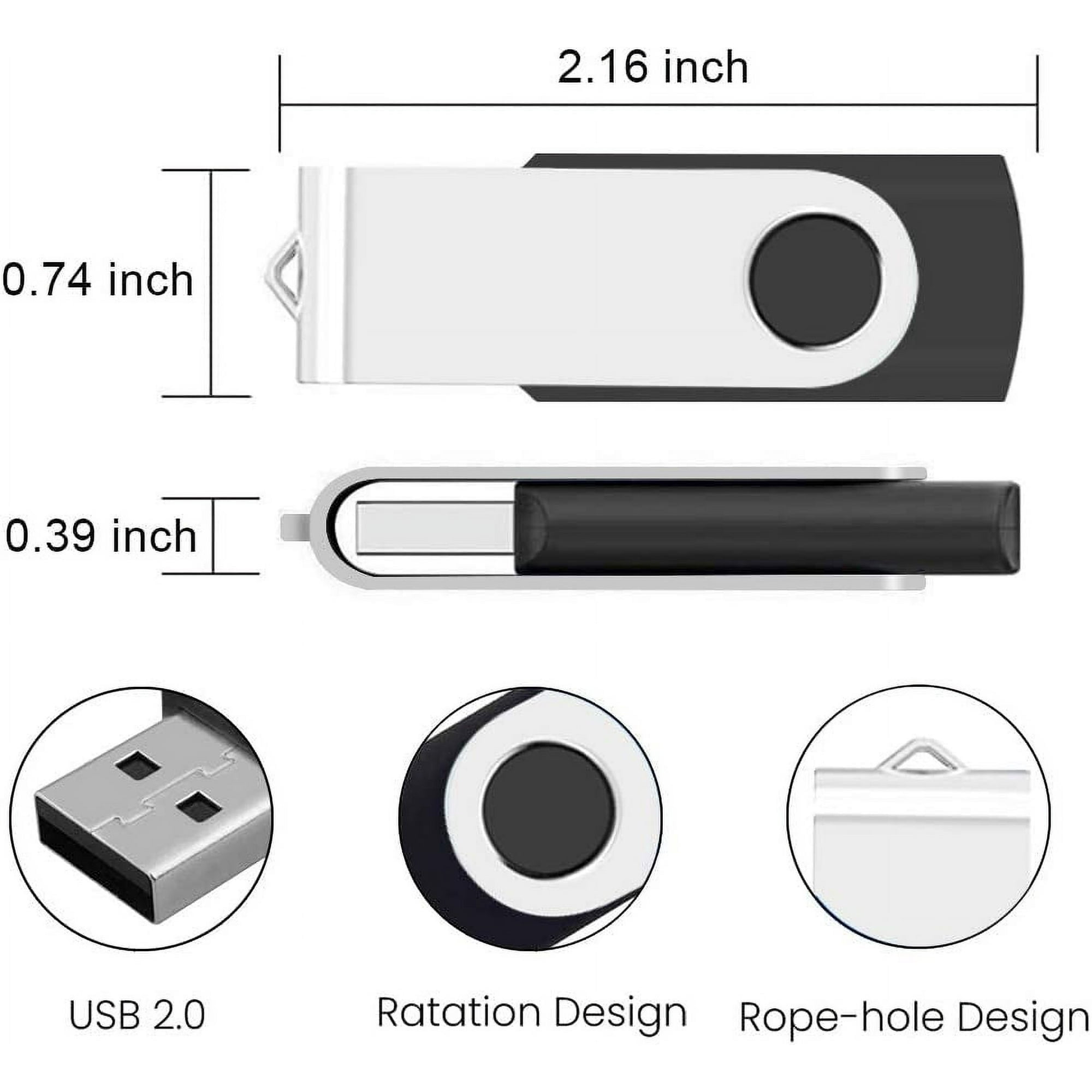 8GB Bulk Flash Drive 100 Pack USB 2.0 Flash Drives Bulk Thumb Drives Bulk USB Drives Pack Storage (100pack *8GB Black)
