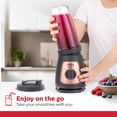 thumbnail image 3 of Holstein Housewares Personal Blender Grey Rose Gold with 25oz Travel Jar, 2 Speeds + Pulse Function, Dishwasher-Safe, 3 of 7