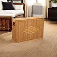 thumbnail image 4 of Mobestech Handwoven Tall Narrow Woven Basket with Lid for Kitchen and Home Storage, 4 of 6