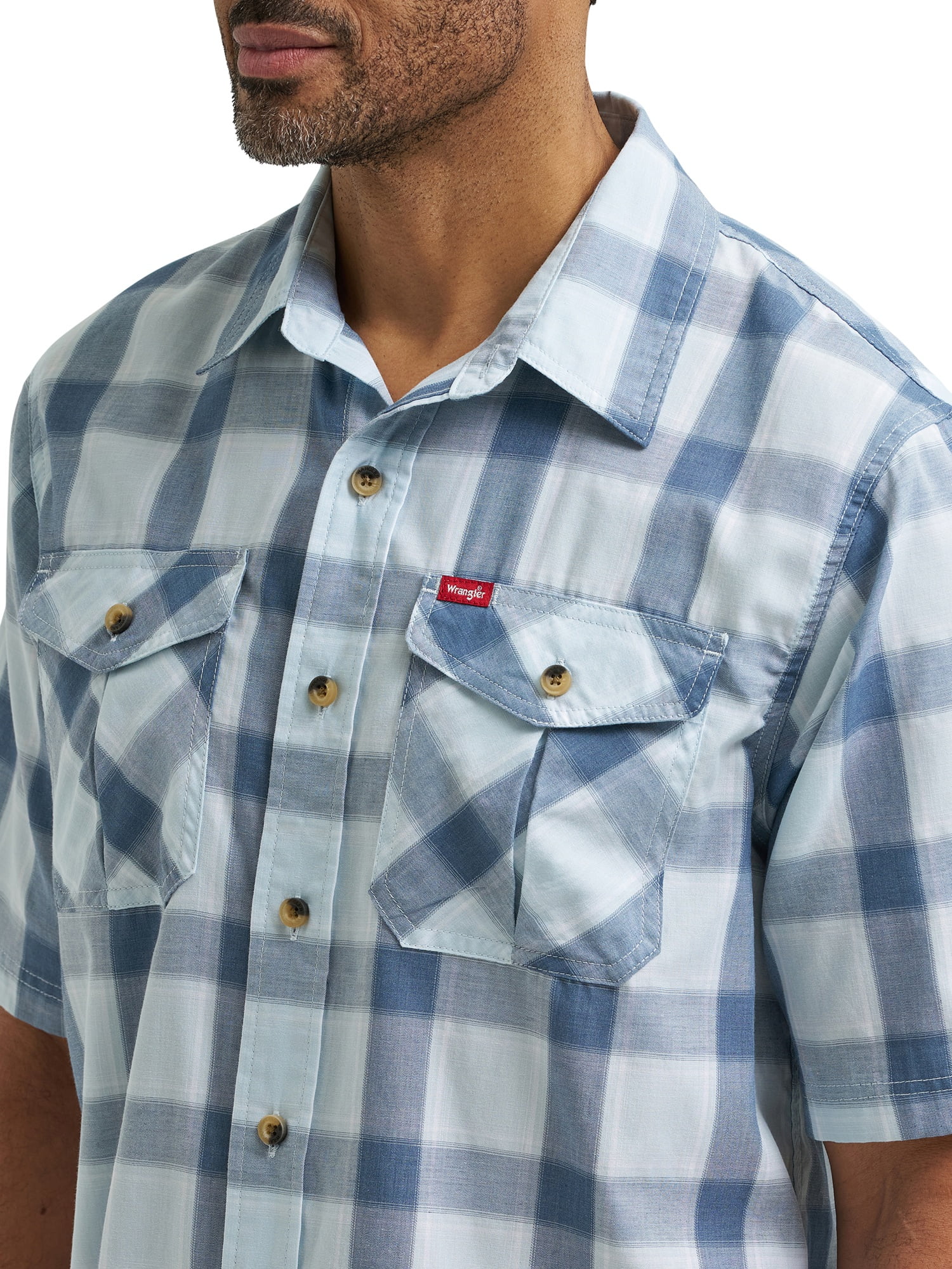 Wrangler® Men's Relaxed Stretch Poplin Shirt, Sizes S-5XL