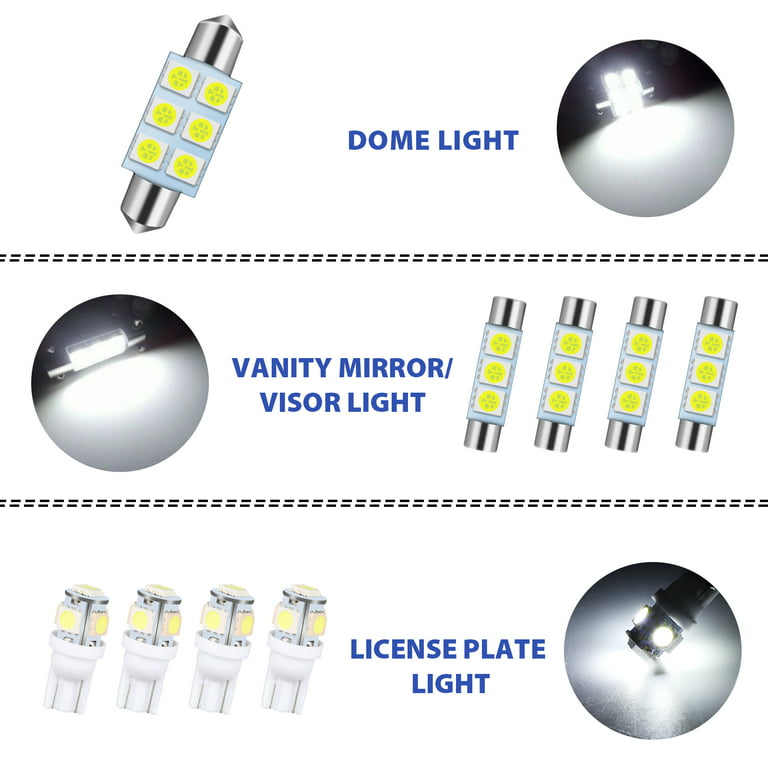 LED Interior Map Dome Vanity Mirror/Visor Lights License Plate