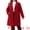 Wine Red, variant on Women's Plus Size Mid Length Notch Lapel Pea Coat 3X Camel