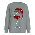 thumbnail image 4 of Women's Round Neck Pullover Long Sleeve Real Glitter Glass Sweatshirt, 4 of 7