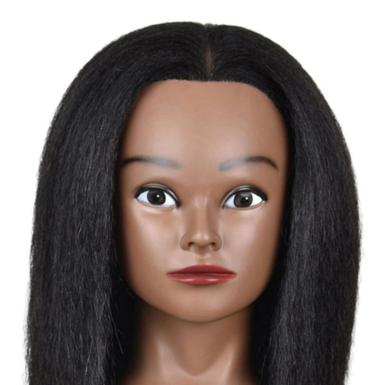 New Afro African Mannequin Head With Real Hair For Styling Braiding  Practice Barbershop Manikin Head With Stand For Hair Blowing