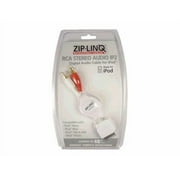 Zip-Linq - Audio cable - Apple Dock male to RCA male - 4 ft - white - retractable - for Apple iPad/iPhone/iPod (Apple Dock)