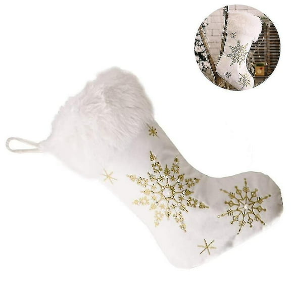 Chaussettes de Décoration de Noël en Peluche, Pendentif de Bas de Noël, Sac Cadeau de Décoration de Noël, Chaussettes Pendentif de Sapin de Noël