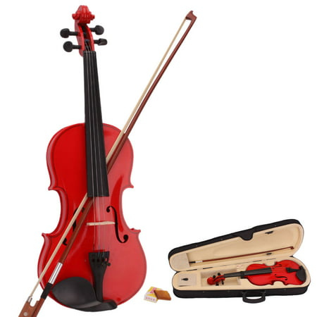 Zimtown 1/8 1/4 1/2 3/4 4/4 Acoustic Student Violin Starter Kit with case, bow and (Best Rated Violin Brands)