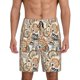 thumbnail image 1 of Balery Floral Paisley Pantalones cortos de pijama de punto de algodón para hombre con cinturilla y bolsillos-4X-Large, 1 of 6