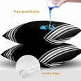 thumbnail image 4 of Throw Pillow Covers 16x16 Inch Set of 2, Black Striped Waterproof Outdoor Pillow Covers, Farmhouse Black White Stripes Decorative Cushion Pillowcases for Couch, Sofa, Bed, Garden, Patio, 4 of 9