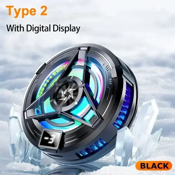 SL17 Magnetic Display Phones Cooler Back-Clip 2 in 1 Game Cooler Semiconductor Fast Phone Cooling Fan for IOS Android Phone