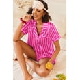 thumbnail image 4 of Ekouaer Womens Silk Satin Pajamas Sets 2 Piece Short Sleeve Sleepwear Button Down Top and Shorts Pjs Lounge Wear Sets, 4 of 6