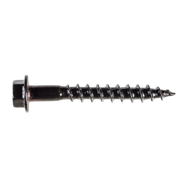 No.10 x 1.5 in. Hex Wood Screw, Black Pack of 50