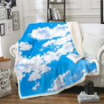 thumbnail image 1 of Blue Sky Sherpa Blanket White Clouds Plush Blanket Natural Scenery Fleece Throw Blanket For Sofa Bed Vibrant Fuzzy Blanket Ultra Soft Room Decor Baby, 1 of 2