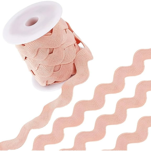1.34 Inch Jumbo RIC Rac Ribbon 10 Yards Huge Rick Rack Trim Ricrac Christmas Zig Zag Wave Bending Fringe Trim Woven Fabric S Shaped Lace with Spool for Sewing Crafts