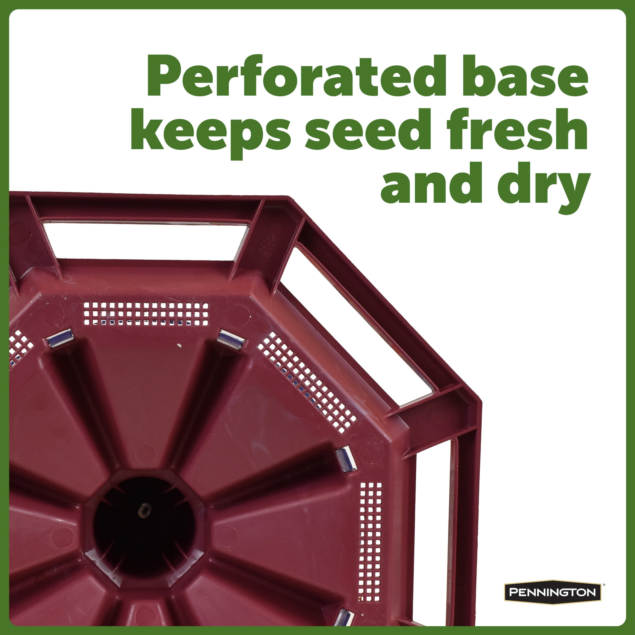 Pennington Earth Smart Red Recycled Resin Grand Ecozebo Wild Bird Feeder, Jumbo 10 lb. Capacity, 1 Pack