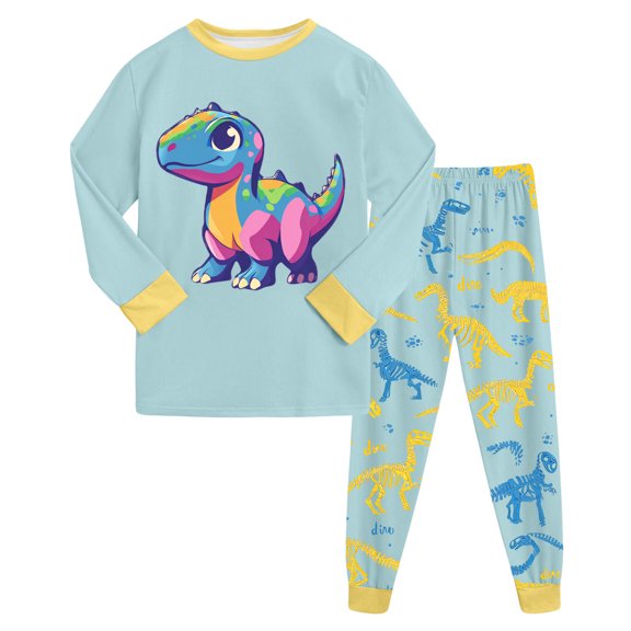 eczipvz Toddler Boys Pajamas Truck 95% Cotton Kids Dinosaur Truck Pjs Sleepwear Clothes Sets,Size 7-8 Years