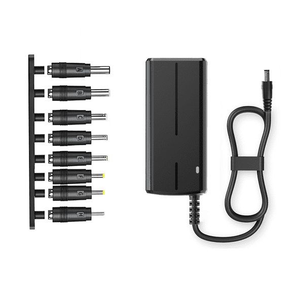 96W Universal Laptop Charger with 8 Interchangeable Tips, Output 24V 4A, 3.94ft/120cm Adapters Power Supply Cord, for HP, Dell, Lenovo