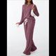 thumbnail image 4 of Conjuntos de Dos Piezas para Mujer, Suéter de Cuello Henley de Otoño, Chándal A Juego, Pijamas Cómodos con Bolsillos Vino Tinto S, 4 of 7