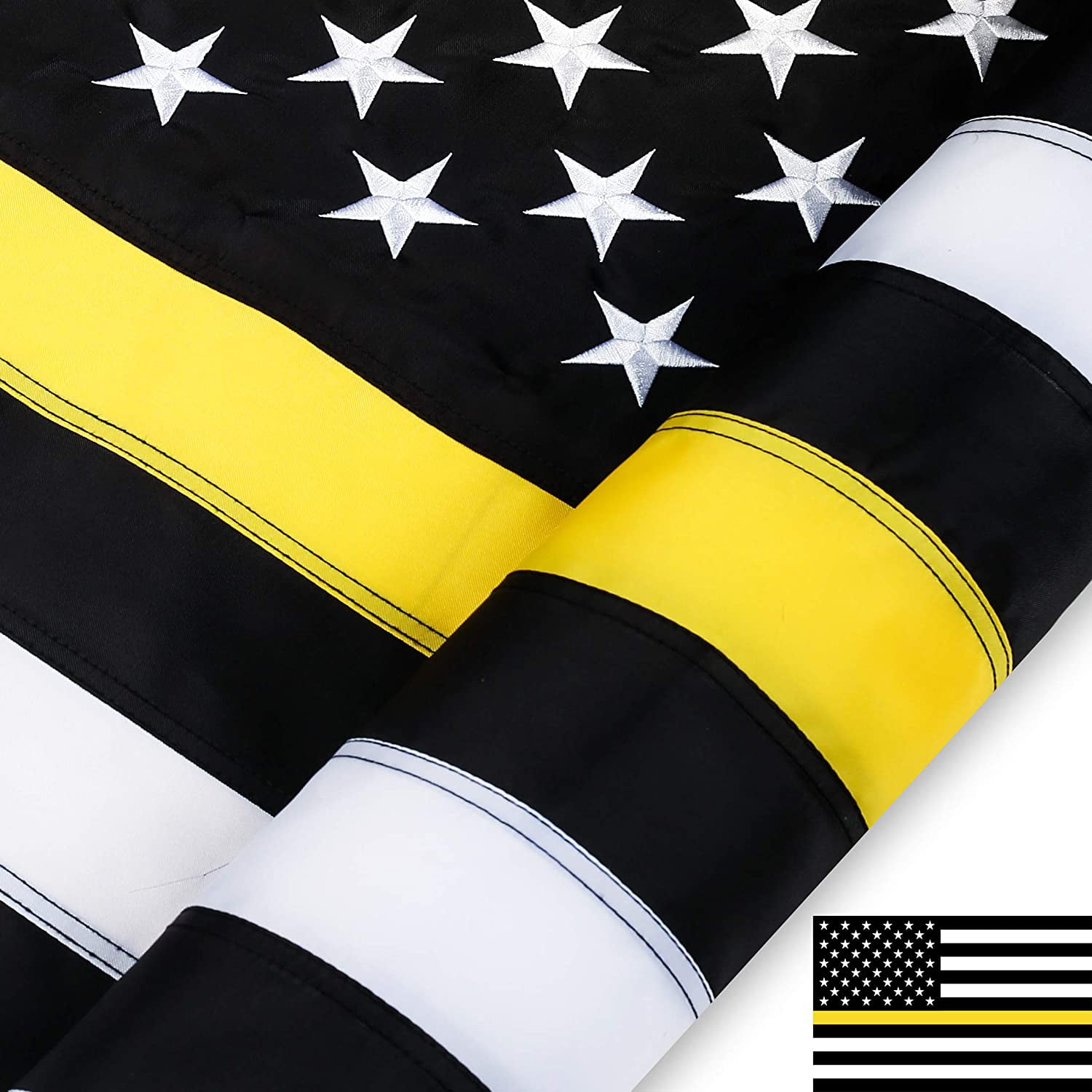 US Flag Thin Gold Line Public Safety Dispatchers 2x3 Patch 