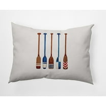 Simply Daisy, 14" x 20" Oar Multi Painted Ivory Nautical Decorative Outdoor Pillow