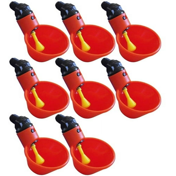 8 Pack Of Automatic Cup Style Poultry Chicken Drinkers