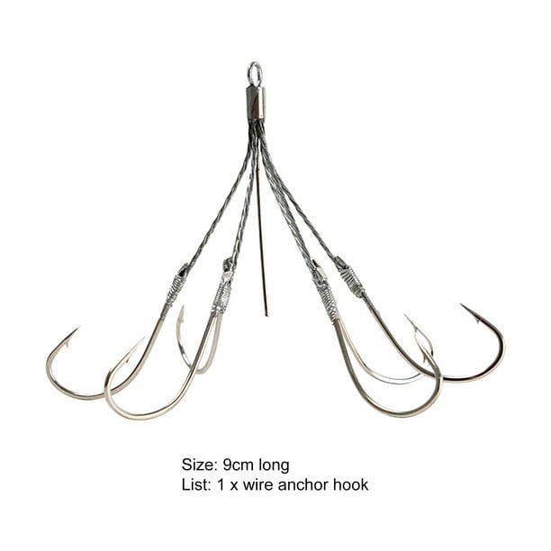 Neinkie J-shape High Toughness Anti-deformed Crack Resistant Steel Wire  Fishing Hook 5/6/8 Hooks Barbed Jig Head Lure Hook Fishing Tackle 