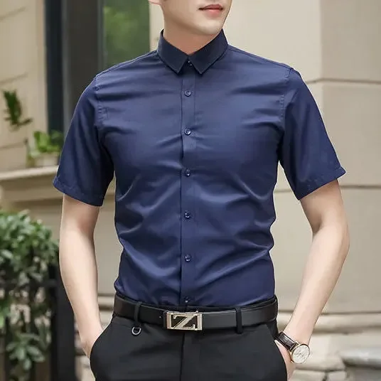 Camisas para hombre Camisa de hombre de negocios azul de gran tamano Ropa S Slim Fit Cosas baratas con Vintage Xxl Marca asiatica Original I Walmart en linea