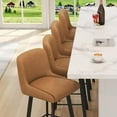 thumbnail image 6 of Swivel Counter Height Bar Stools Set of 2, 26''H Upholstered Barstools with Backs, Modern Bar Stool Chairs for Kitchen Island, Metal Legs, Faux Leather, Whiskey Brown Stools Counter Chair, 6 of 9